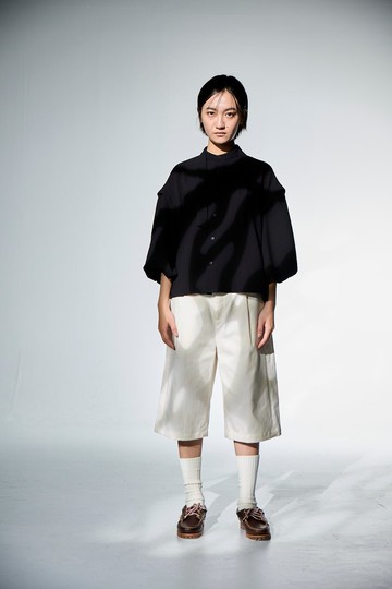 絆帶五分直筒褲