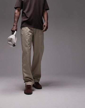 Topman relaxed trousers in stone-Neutral