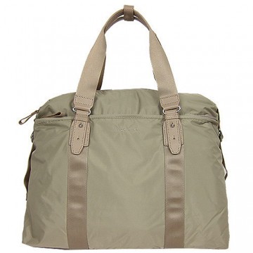 agnes b .環釦輕便尼龍大旅行袋(大/卡其)