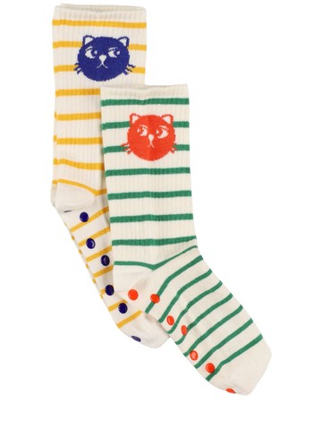 Pack Of 3 Cotton Blend Non-slip Socks