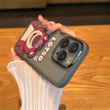 后勤高端&小眾透黑英文熊可愛女個性適用于iphone16 pro max手機殼蘋果15/14/13/12硅膠防摔全包創意軟殼簡約