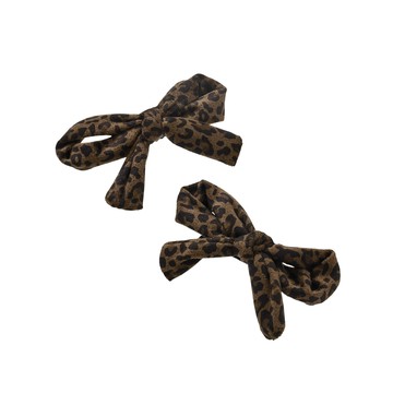 [預購] 秋日蝴蝶結豹紋髮夾組 / Ribbon Leopard Print of Autumn Hair Clip Set