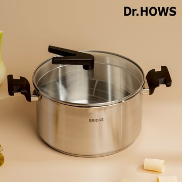 【韓國Dr.HOWS】BRIDGE 不銹鋼雙耳湯鍋-銀 ( 24cm)