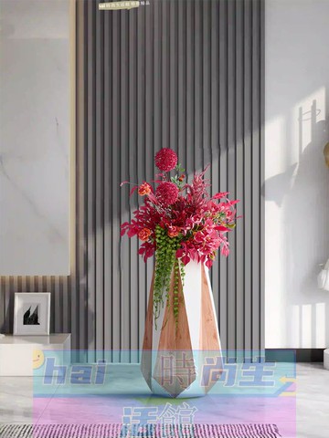 免運 可開發票 仿真花盆栽假花花器綠植擺件景觀裝飾商場酒店布置假植物造景花盆