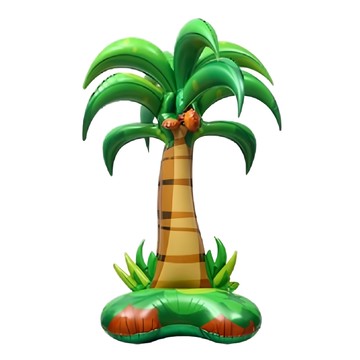 51吋站立 叢林系列 鋁箔氣球  1個  大椰子樹 有果實 綠色 + 棕色