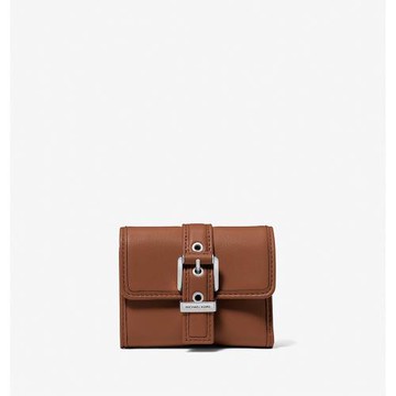 Michael Kors 專櫃經典款 Colby 皮帶穿扣造型三折零錢短夾