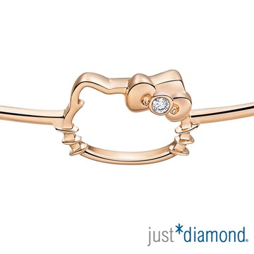 【Just Diamond】18K玫瑰金鑽石手環-Hello Kitty 愛戀貓語