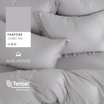 AnD House 天絲60支-冰霜銀-床包被套組｜安庭家居 素色 顏色任搭