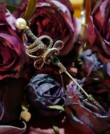 白鐵礦純銀寶劍型胸針【畢業禮物】聖誕禮盒