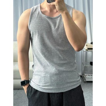 MRCYC簡約純棉運動背心男夏季修身圓領無袖T恤韓系顯肌肉健身穿搭