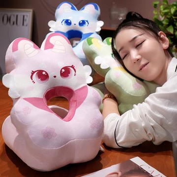 可愛幻獸小惡魔狐貍冰絲午睡枕趴著睡覺枕頭辦公室午休神器兒童