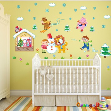 【橘果設計】打雪仗 壁貼 牆貼 壁紙 DIY組合裝飾佈置