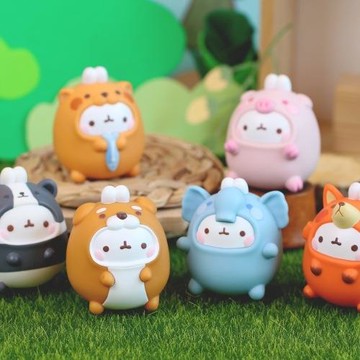 韓國㊣Molang動物兔系列迷你卡通公仔 手辦盲盒