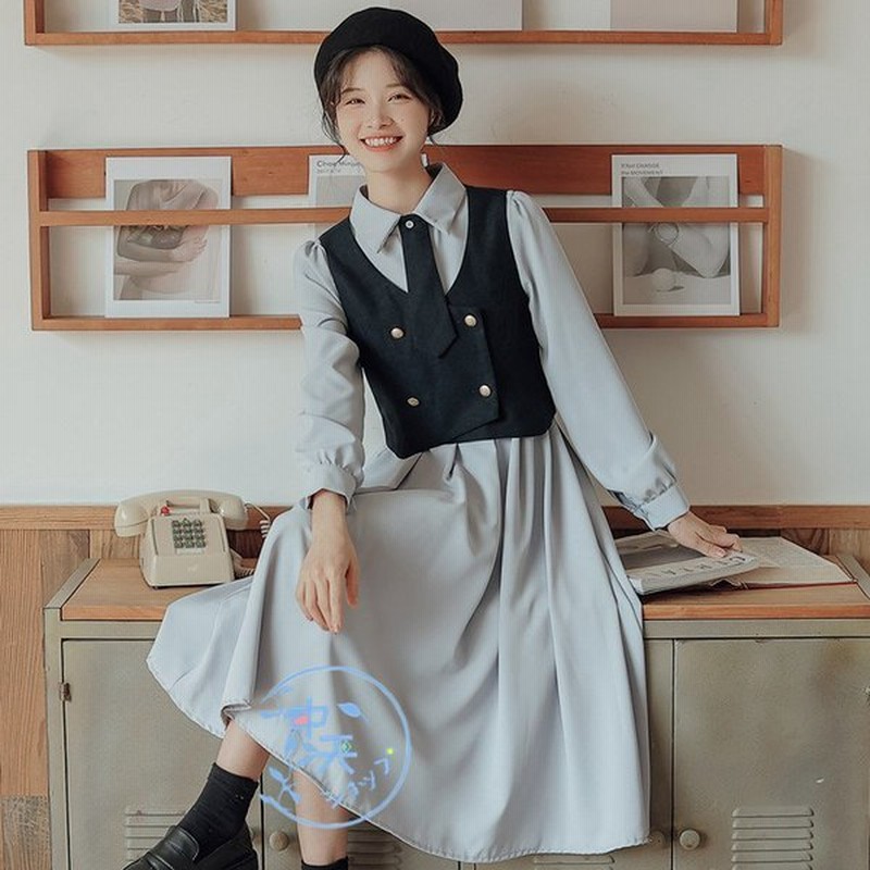 スーツワンピース レディースシャツワンピース韓国 入学式 卒業式 学生服春夏ベスト シャツワンピース ビジネスベスト長袖シャツワンピース発表会 面接 就活 通販 Lineポイント最大0 5 Get Lineショッピング