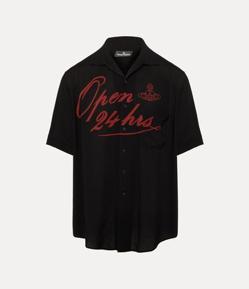 Vivienne Westwood Open 24 Hours Bowling Shirt Fetzen Black M Men