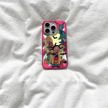 SHERRY*ins風甜酷搞怪可愛玫粉小魔女蒙娜適用于蘋果16ProMax手機殼iPhone15Pro小眾少女心14簡約13卡通清新