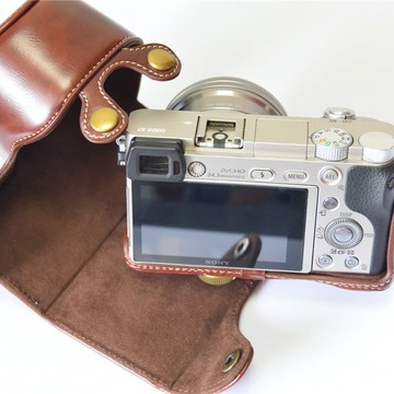 適合索尼a6000/a6100/a6300/a6400皮套底座相機包保護皮革底座套 d7251