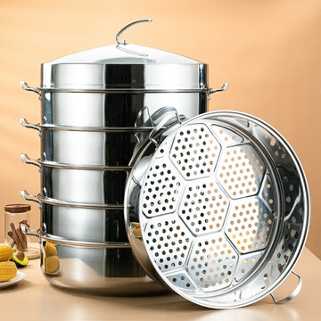 含運 不銹鋼鍋蒸鍋多層蒸鍋家用蒸籠大蒸鍋特大號超大電磁爐燃氣灶專用