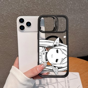 可愛精靈芙莉蓮 適用iPhone17/15Plus/16Pro/14/13 隱形鏡頭支架蘋果磁吸殼 全包防摔硬殼送鏡頭貼