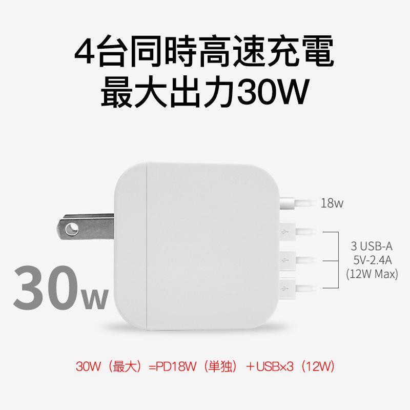 お買い得！】 PD充電器 18W 12W 30W 4in1充電ポート チャージャー