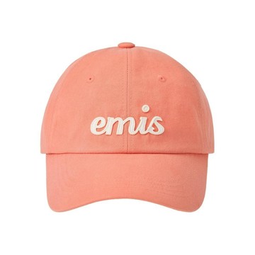 韓國 emis APPLIQUE BALL CAP 韓製 草寫字母 杏桃粉APRICOT