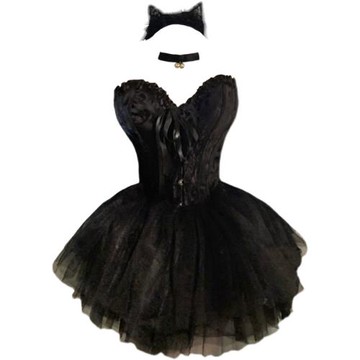 甜辣炸街公主裙萬圣節cos貓女兔女郎制服誘感夜店暗黑天使演出服
