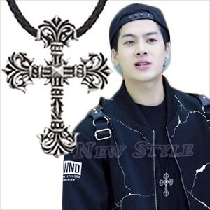 GOT7 Jackson 王嘉爾 同款十字雕刻花紋項鏈 (單只)