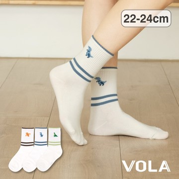 【VOLA維菈】百搭3/4恐龍中筒襪