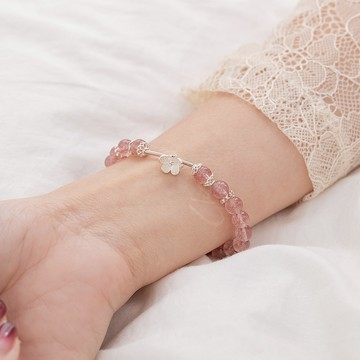 心花朵朵‧草莓晶彈性手環-E40004