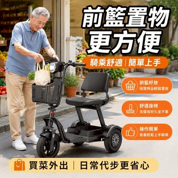 【整車發貨台灣保固】電動三輪車 老年人代步車 出行電動車 電動腳踏車 折疊電動車 家用小型代步車 購物接送孩子老人親子車