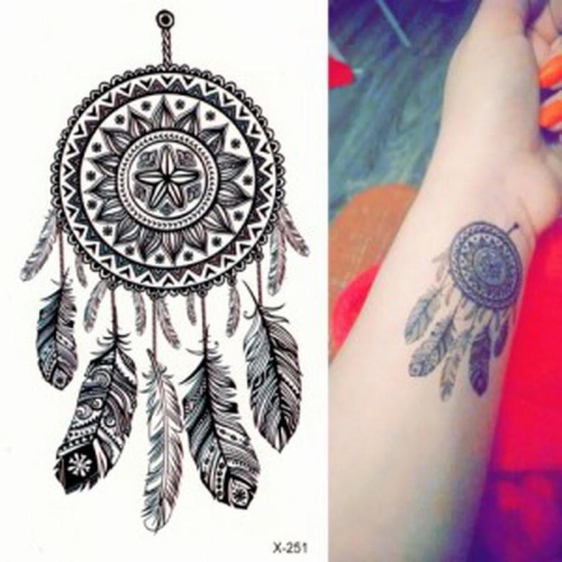 タトゥーシール 防水 ドリームキャッチャー 入れ墨 刺青 モノクロ 白黒 ボディアート タトゥー 通販 Lineポイント最大4 0 Get Lineショッピング