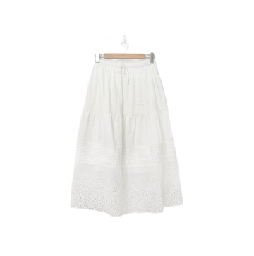 Back to Green-經典白半身裙 伸縮 綁帶dw-10//vintage skirt