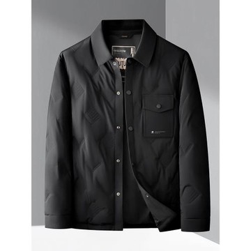 斷碼清倉 襯衫式輕薄款羽絨服男裝短款冬季時尚休閑翻領襯衣夾克