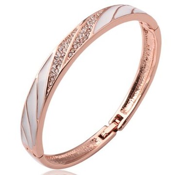 純銀手環 鍍18K金鑲鑽手鍊-精美氣質時尚品味母親節生日禮物女飾品73cf29【獨家進口】【米蘭精品】