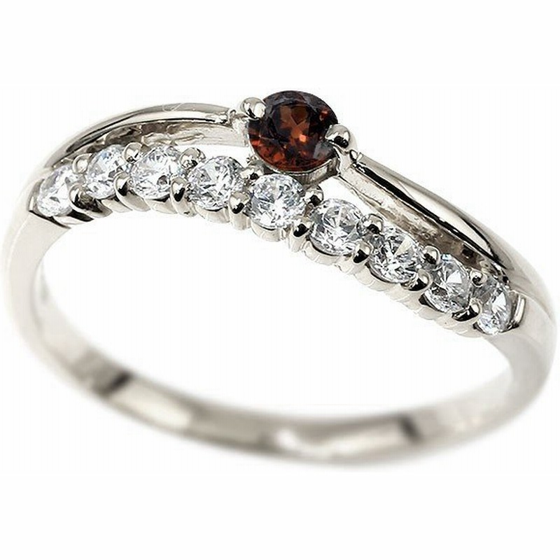 婚約指輪 安い プラチナリング ガーネット キュービックジルコニア ウェーブ 指輪 Pt900 ハーフエタニティ 2連リング 1月誕生石 エンゲージリング レディース 通販 Lineポイント最大0 5 Get Lineショッピング