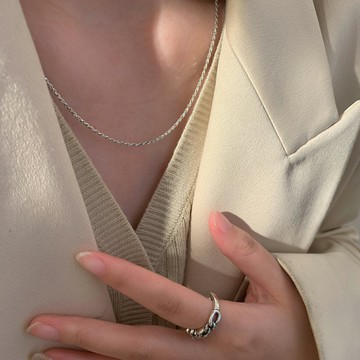 小寶s925純銀師傅家重工復古麻花萬能毛衣鏈項鏈女小眾設計感高級