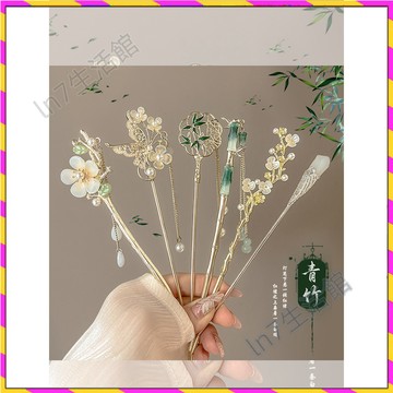 【台灣發貨🚚】髮簪✅古風流蘇花朵髮簪 高級感氣質髮簪 百搭漢服髮釵 步搖後腦勺盤髮簪 盤髮髮簪