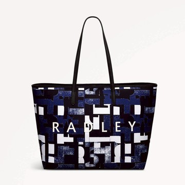 Radley London Womens Southwell Gardens-Abstract Geo Open Top Tote - Blue Medium