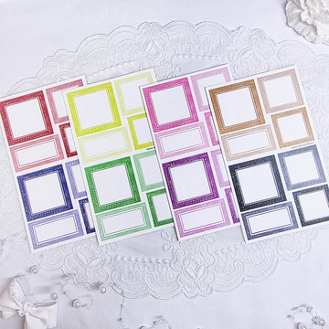 復古方形標籤貼紙