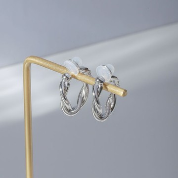 花式交織・夾式耳環