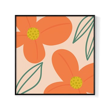 Boluo 菠蘿選畫所 南洋小花II 掛畫 240g高磅數油畫布  60 x 60cm  黑色