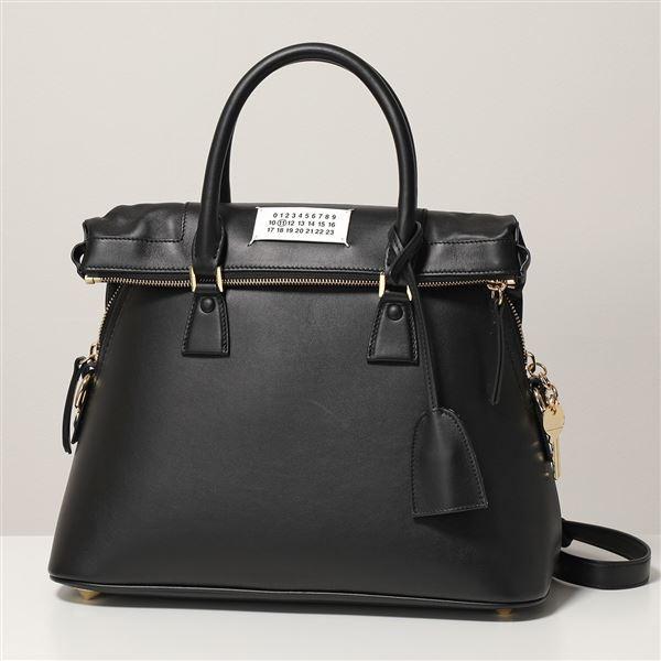 Maison Margiela ミディアム レザー ブランドロゴ ハンドバッグ SALE《マルジェラ》ドレサージュ ミディアム 新作 (Maison