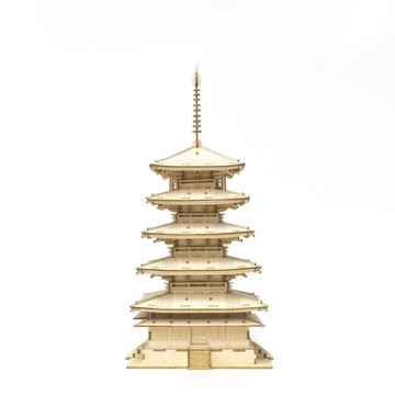 Jigzle 3D立體拼圖系列 | 木質五重塔拼圖 | 超療癒