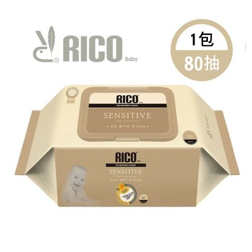 【無毒農粥寶寶】｜粥寶嚴選｜RICO金盞花天然厚款濕紙巾 Sensitive｜1包（80抽）