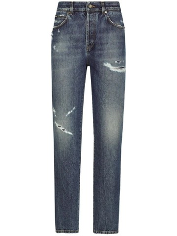 Jeans in denim con rotture-42