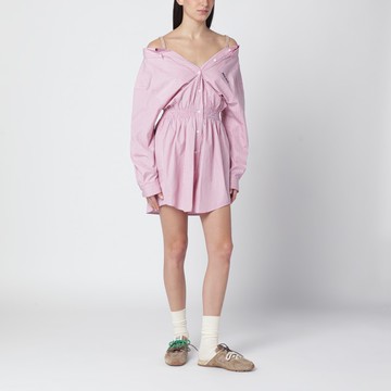 Pink shirtdress with elastic straps