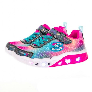 SKECHERS S LIGHTS 燈鞋 愛心閃燈鞋 中大童 桃 R8559 (302315LNVMT)