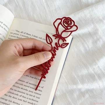 桃園出貨🍂小紅書同款ins玫瑰花書籤創意高顏值浪漫花卉裝飾書籤禮物送朋友