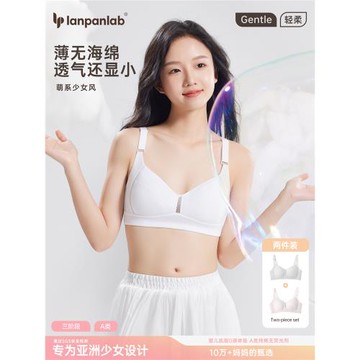 高中生初中少女文胸學生內衣大胸顯小純棉不顯胸胸罩發育期大學生