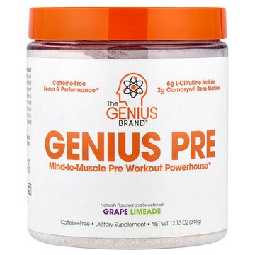 The Genius Brand, Genius Pre，葡萄檸檬水，12.13 盎司（344 克）